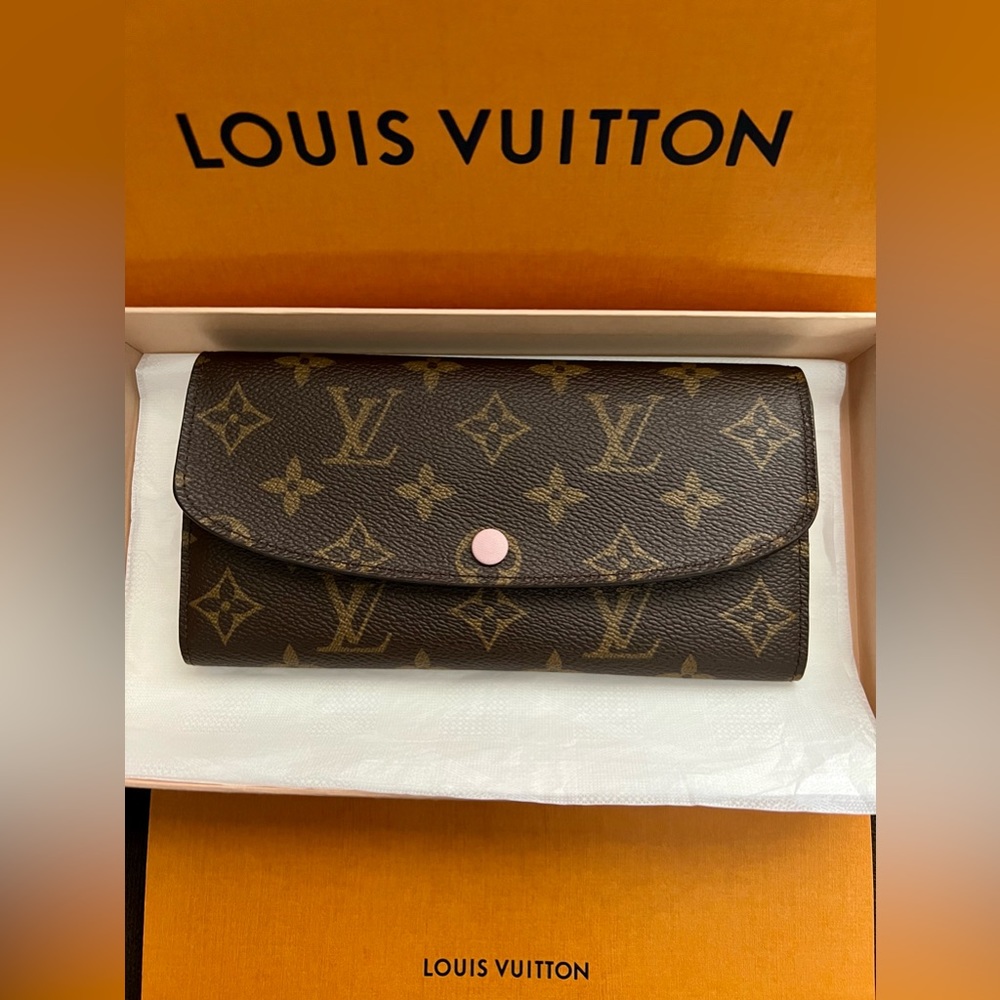 LV Monogram Emilie Wallet Rose Ballerine